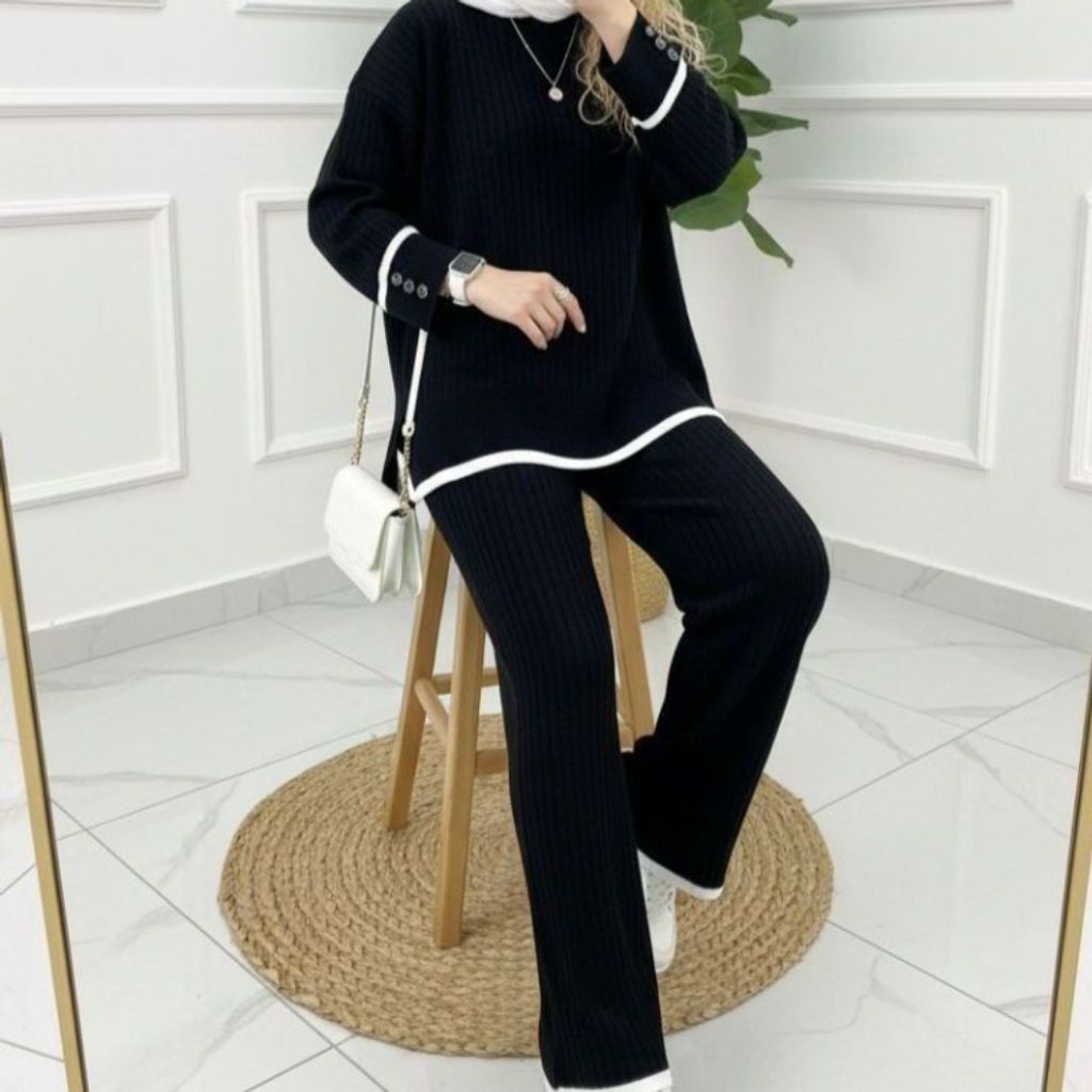 خرید آنلاین ست بافت کلاسیک(آستین دکمه) نورا