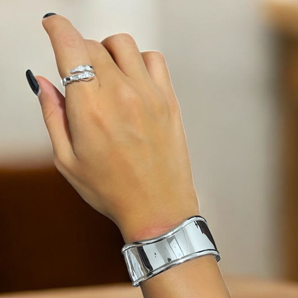 خرید اینترنتی بنگل زنانه ساده آینه ای