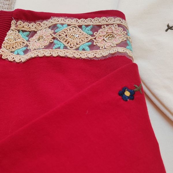 بلوز دورس دونخ پنبه آستین گلدوزی شده پرگل زنانه ماهو