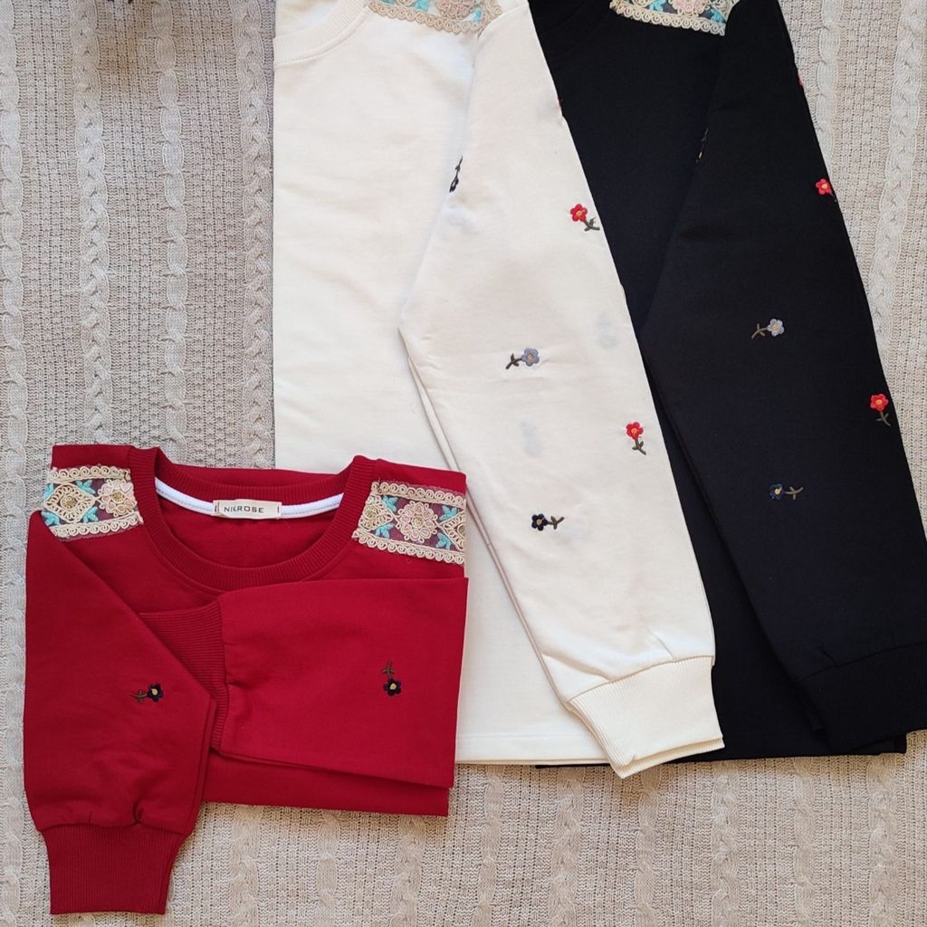 قیمت ارزان بلوز دورس دونخ پنبه آستین گلدوزی شده پرگل زنانه ماهو