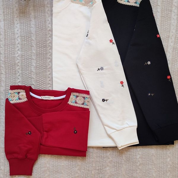 بلوز دورس دونخ پنبه آستین گلدوزی شده پرگل زنانه ماهو