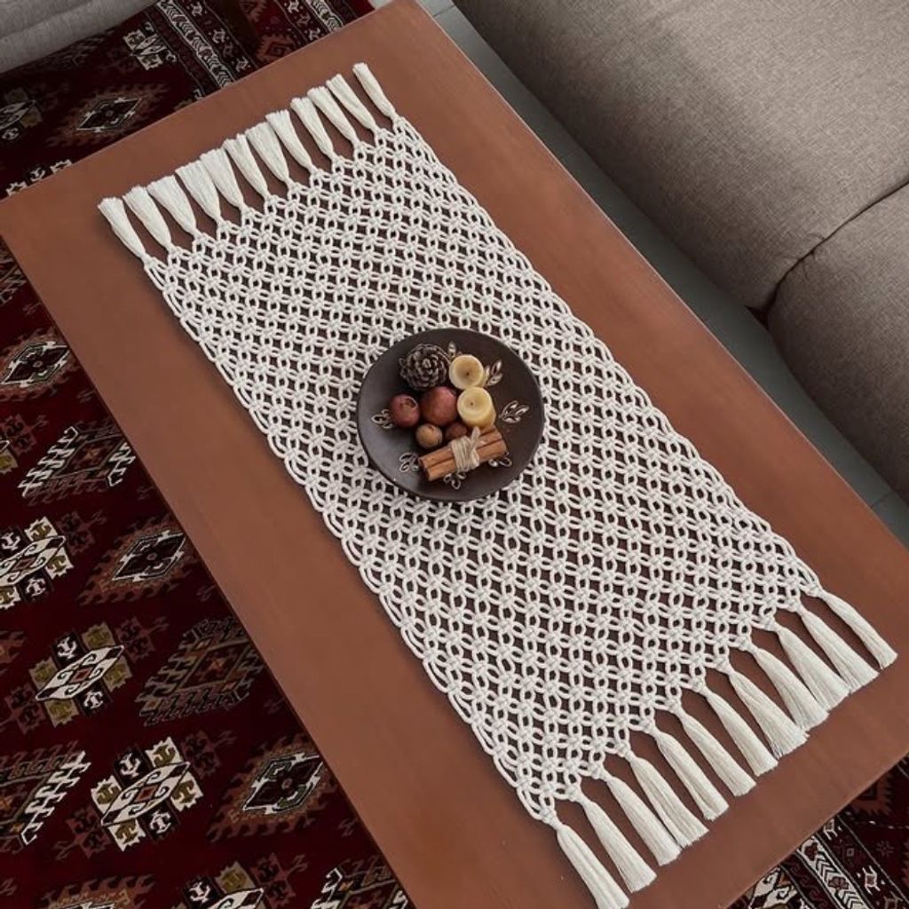 خرید انلاین رومیزی مکرومه بافی طرح تور