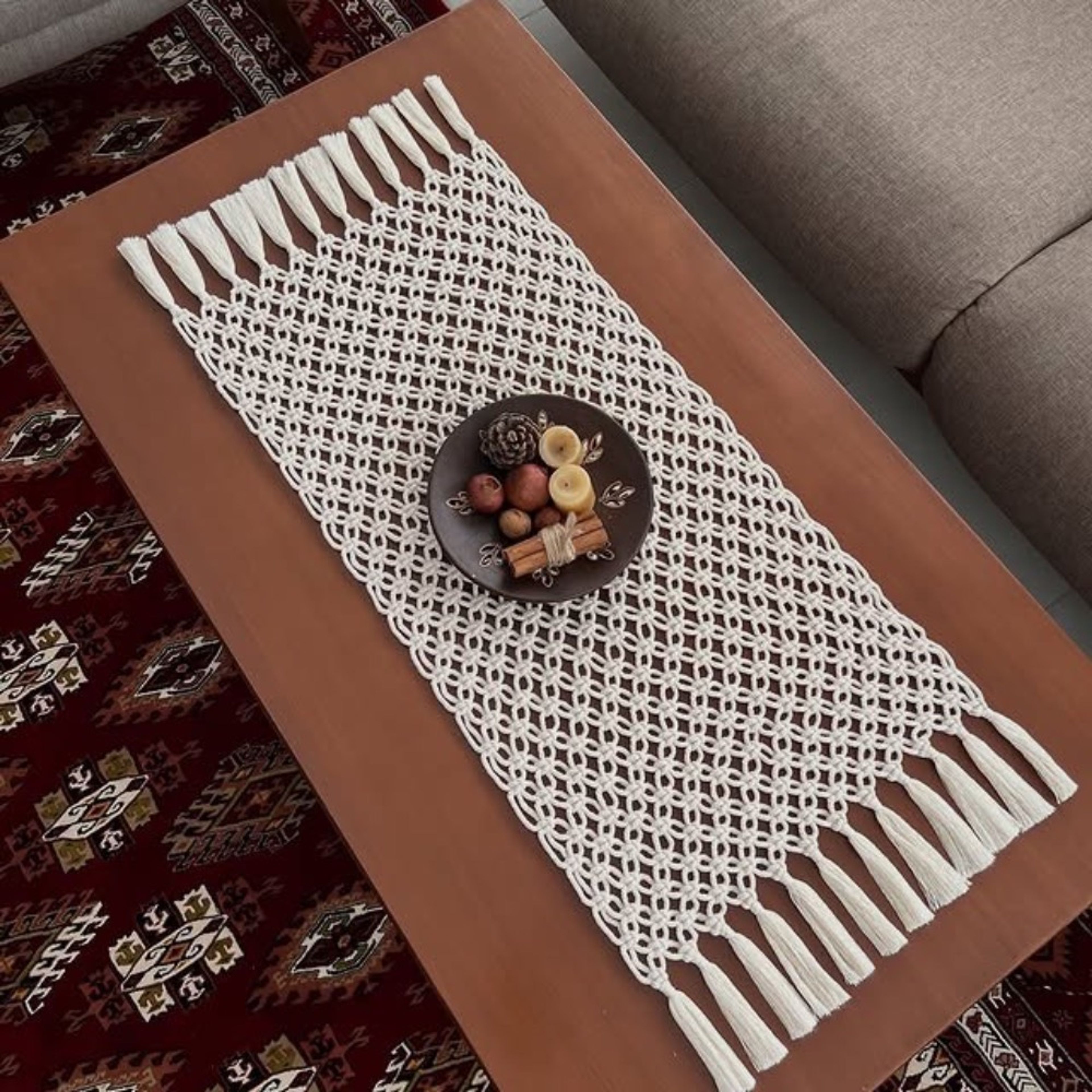 خرید انلاین رومیزی مکرومه بافی طرح تور