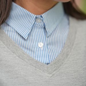 قیمت بلوز دورس زنانه آستین بلند یقه مردانه گلدوزی شده بابونه ماهو