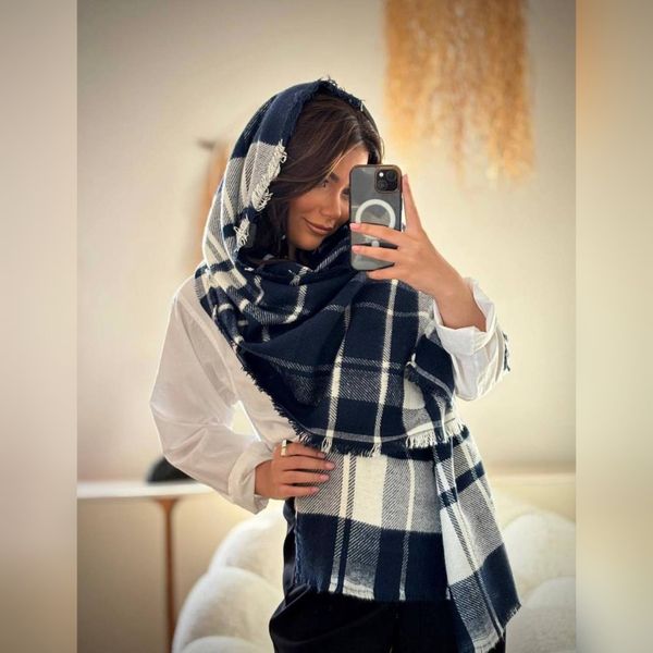 شال موهر چهارخونه زمستانه