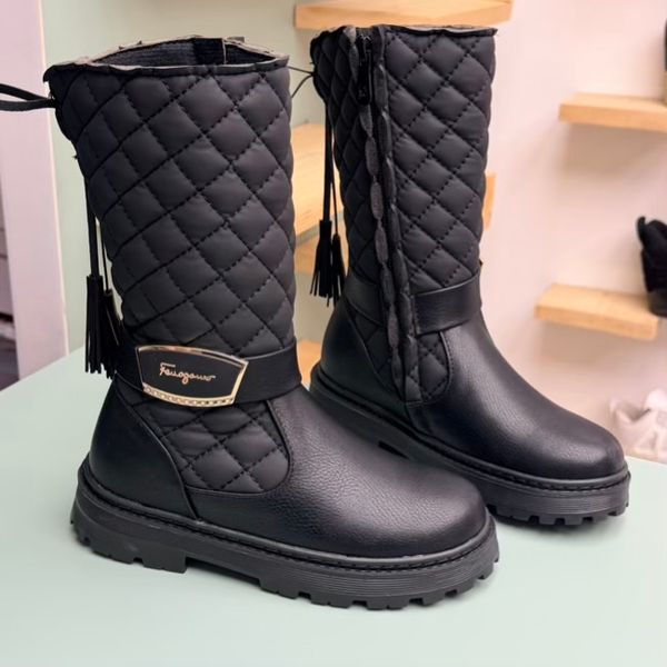 بوت بلند بچگانه چرمی شنل دوزی کد 4082804