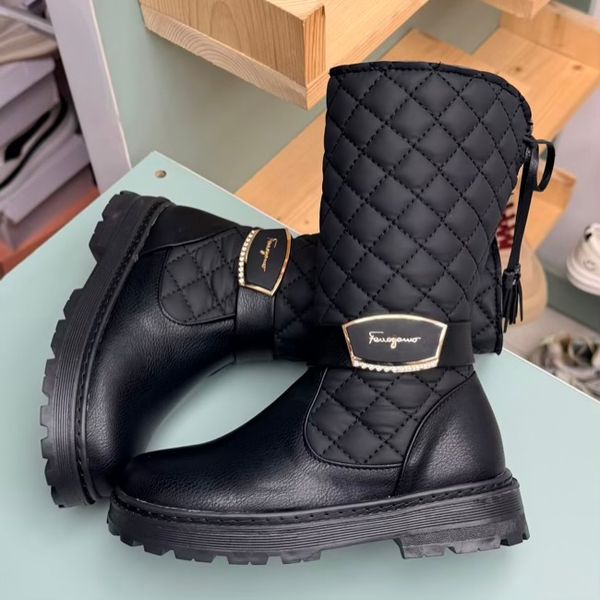 بوت بلند بچگانه چرمی شنل دوزی کد 4082804