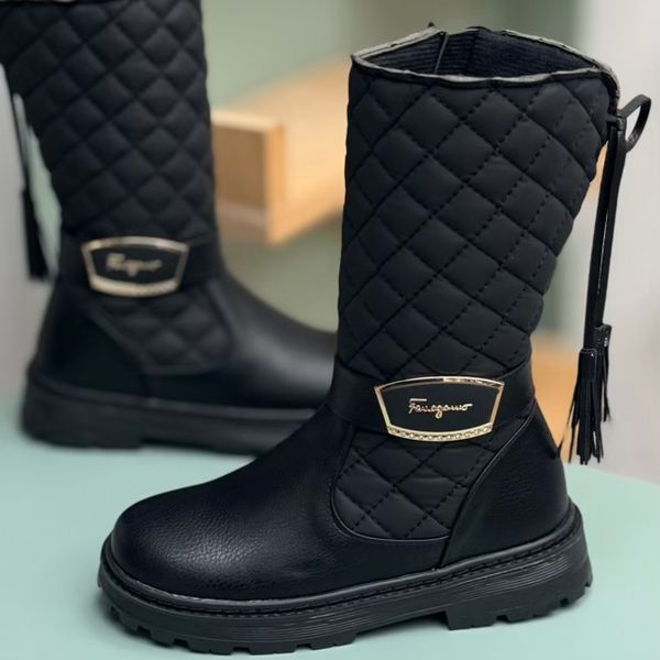 بوت بلند بچگانه چرمی شنل دوزی کد 4082804