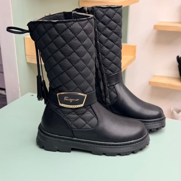 بوت بلند بچگانه چرمی شنل دوزی کد 4082804