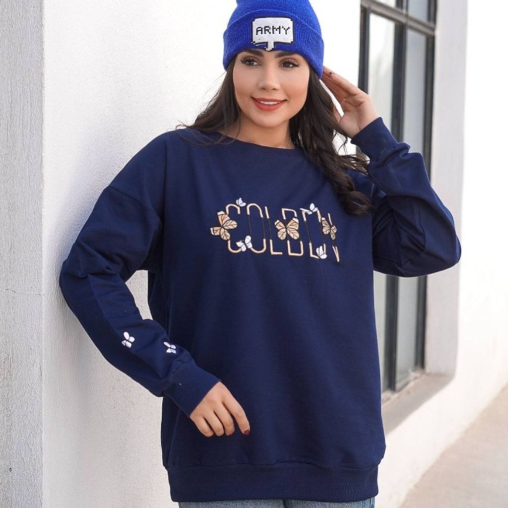 خرید انلاین دورس دونخ پنبه آستین بلند گلدوزی پروانه-زنانه(سایز40 تا48)ماهو