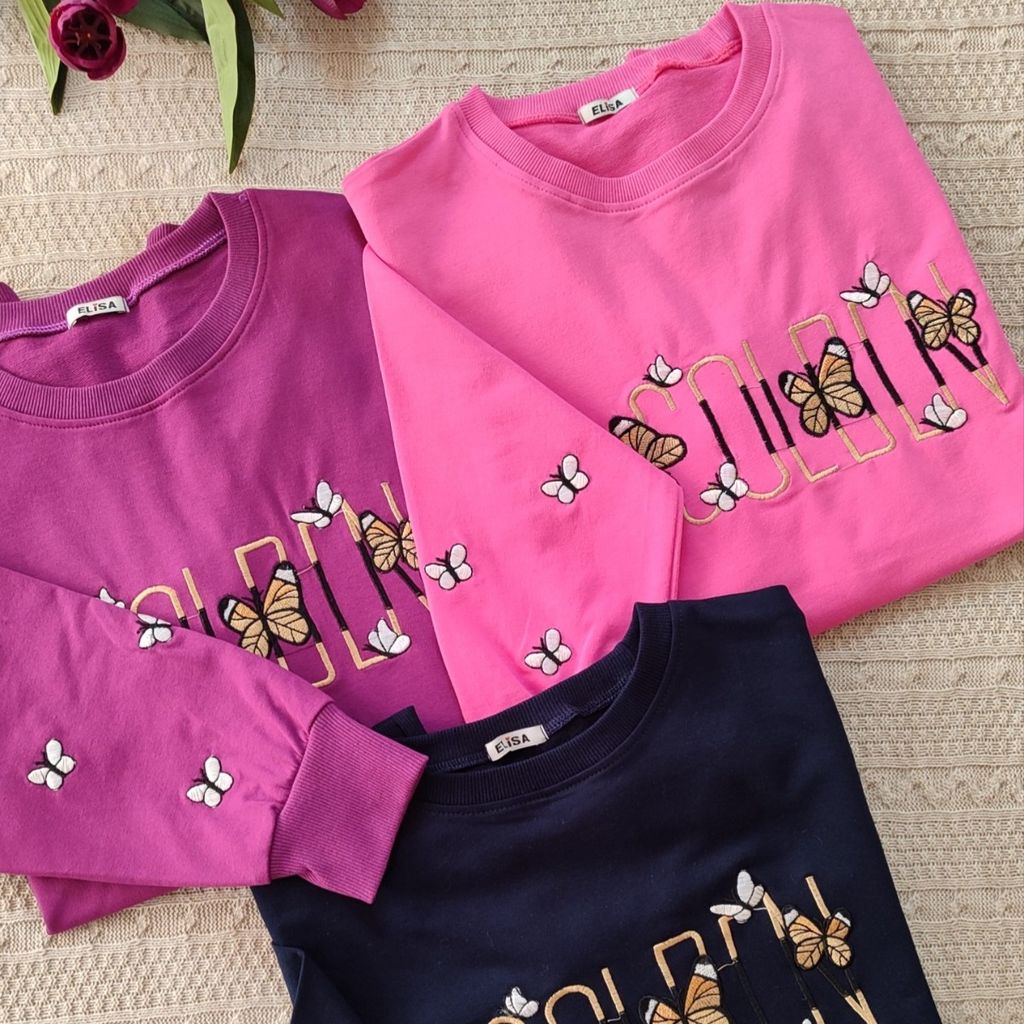 فروش اینترنتی دورس دونخ پنبه آستین بلند گلدوزی پروانه-زنانه(سایز40 تا48)ماهو