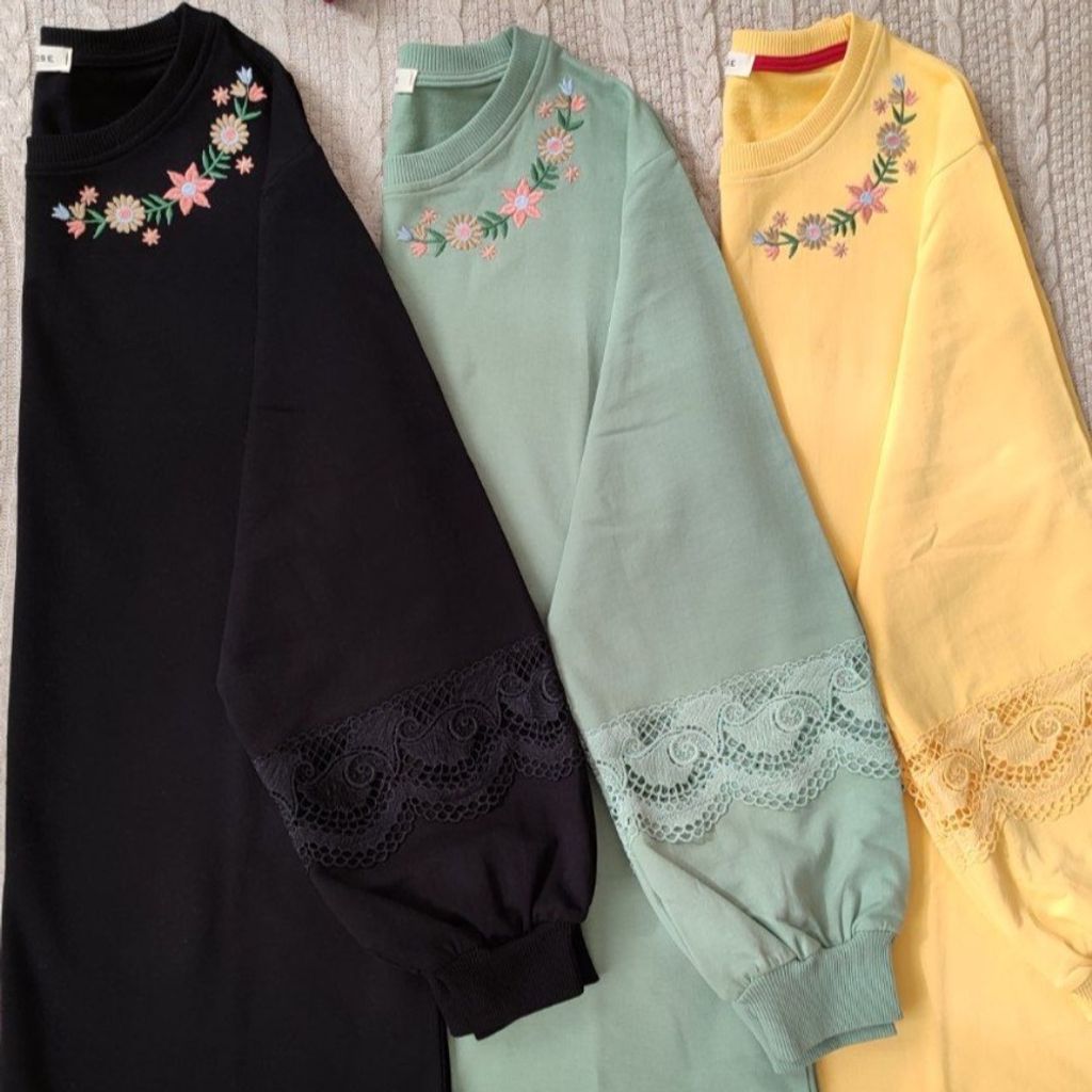 قیمت ارزان دورس دونخ پنبه گلدوزی شده آستین گیپور سایز بزرگ لادن ماهو