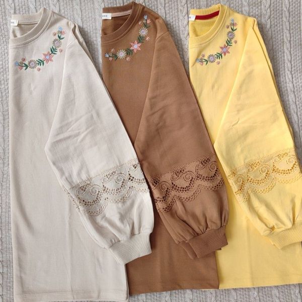 دورس دونخ پنبه گلدوزی شده آستین گیپور سایز بزرگ لادن ماهو