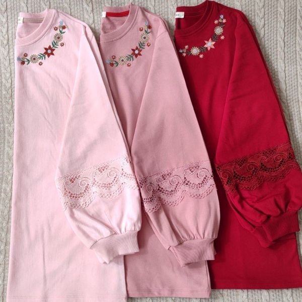 دورس دونخ پنبه گلدوزی شده آستین گیپور سایز بزرگ لادن ماهو