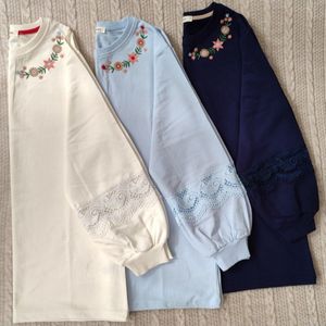 قیمت ارزان دورس دونخ پنبه گلدوزی شده آستین گیپور سایز بزرگ لادن ماهو