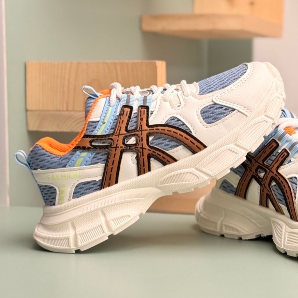 خرید اینترنتی قیمت کتونی بچگانه توری طرح Asics از MBA کد 4061901