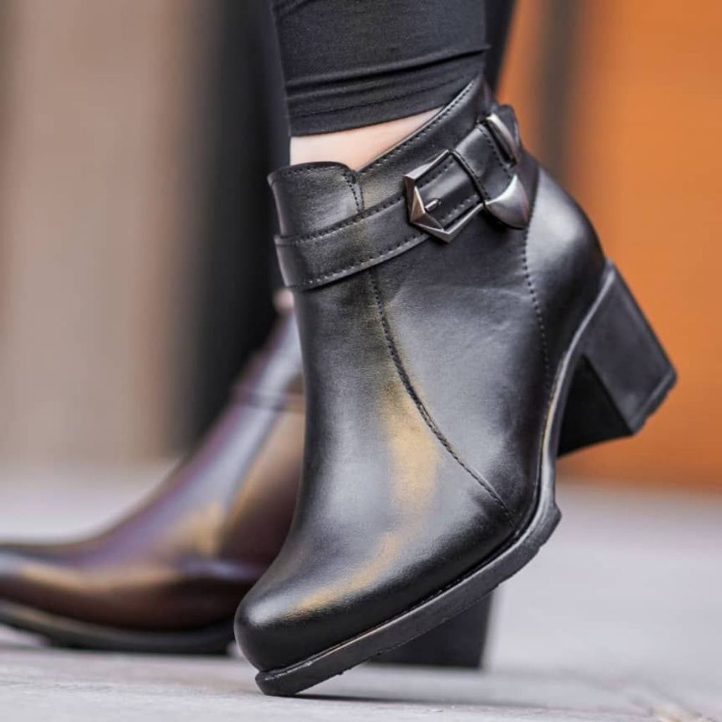 قیمت ارزان نیم بوت زنانه پاشنه پنج سانت مدل اطلس