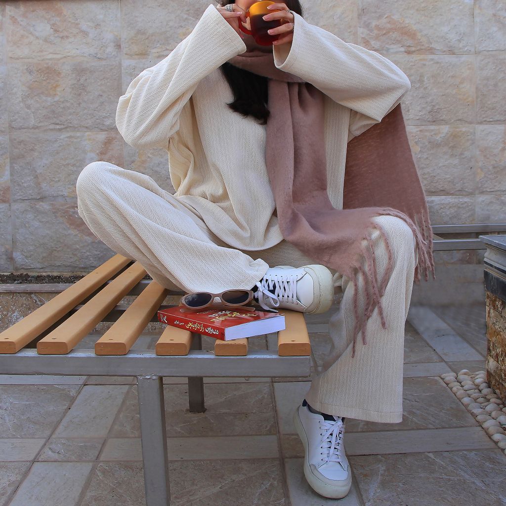 قیمت ارزان ست پلیور و شلوار گندم