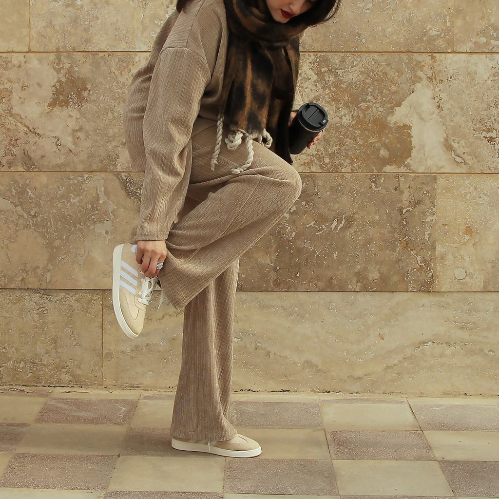 خرید آنلاین ست پلیور و شلوار گندم