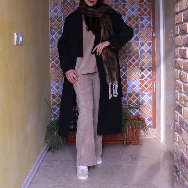 ست پلیور و شلوار گندم