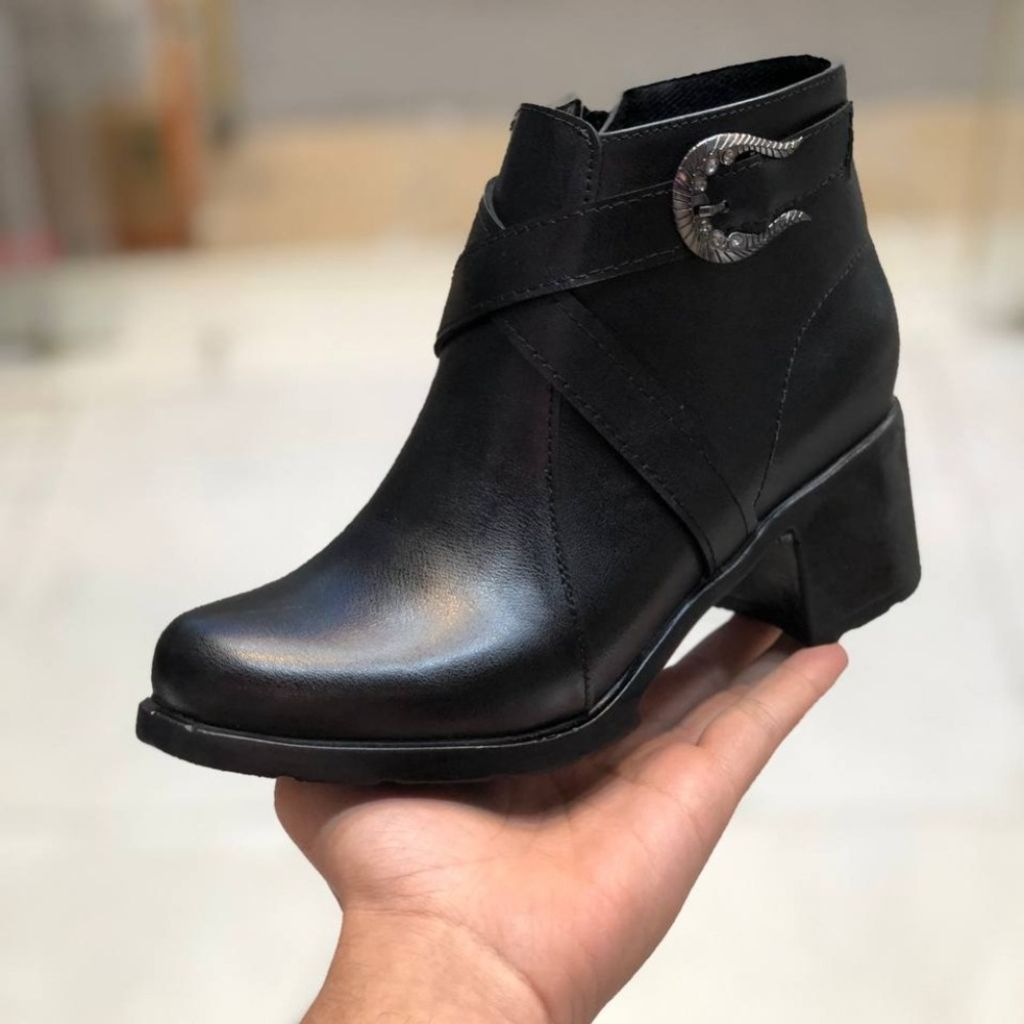 خرید آنلاین کفش نیم بوت زنانه پاشنه پنج سانت مدل گندم