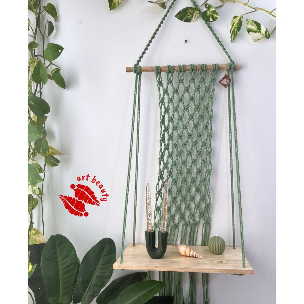 مشخصات شلف اویز مکرومه بافی طرح نارسیس