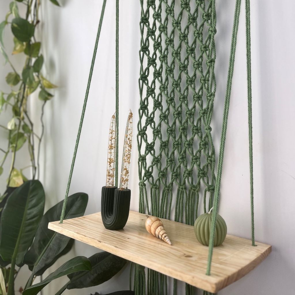 خرید اینترنتی شلف اویز مکرومه بافی طرح نارسیس