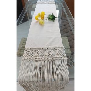 رومیزی رانر مکرومه ترکیبی با پارچه مدل اقتصادی