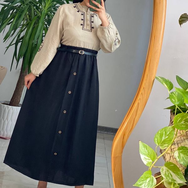 ست سه‌تیکه شومیز+ دامن+کمربندآسنات