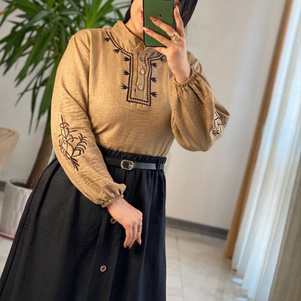 ست سه‌تیکه شومیز+ دامن+کمربندآسنات