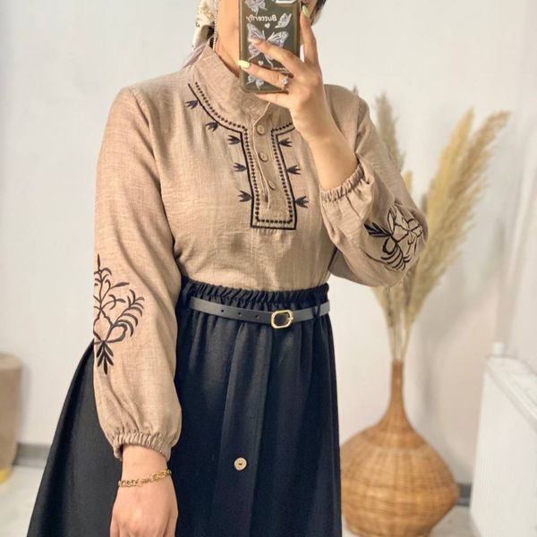 ست سه‌تیکه شومیز+ دامن+کمربندآسنات