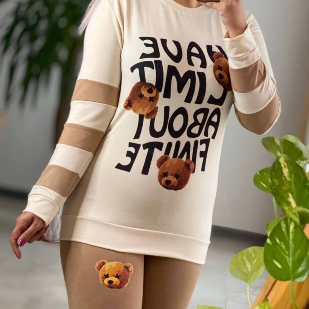 مشخصات 🖋نام : ست بلوزشلوار تدی