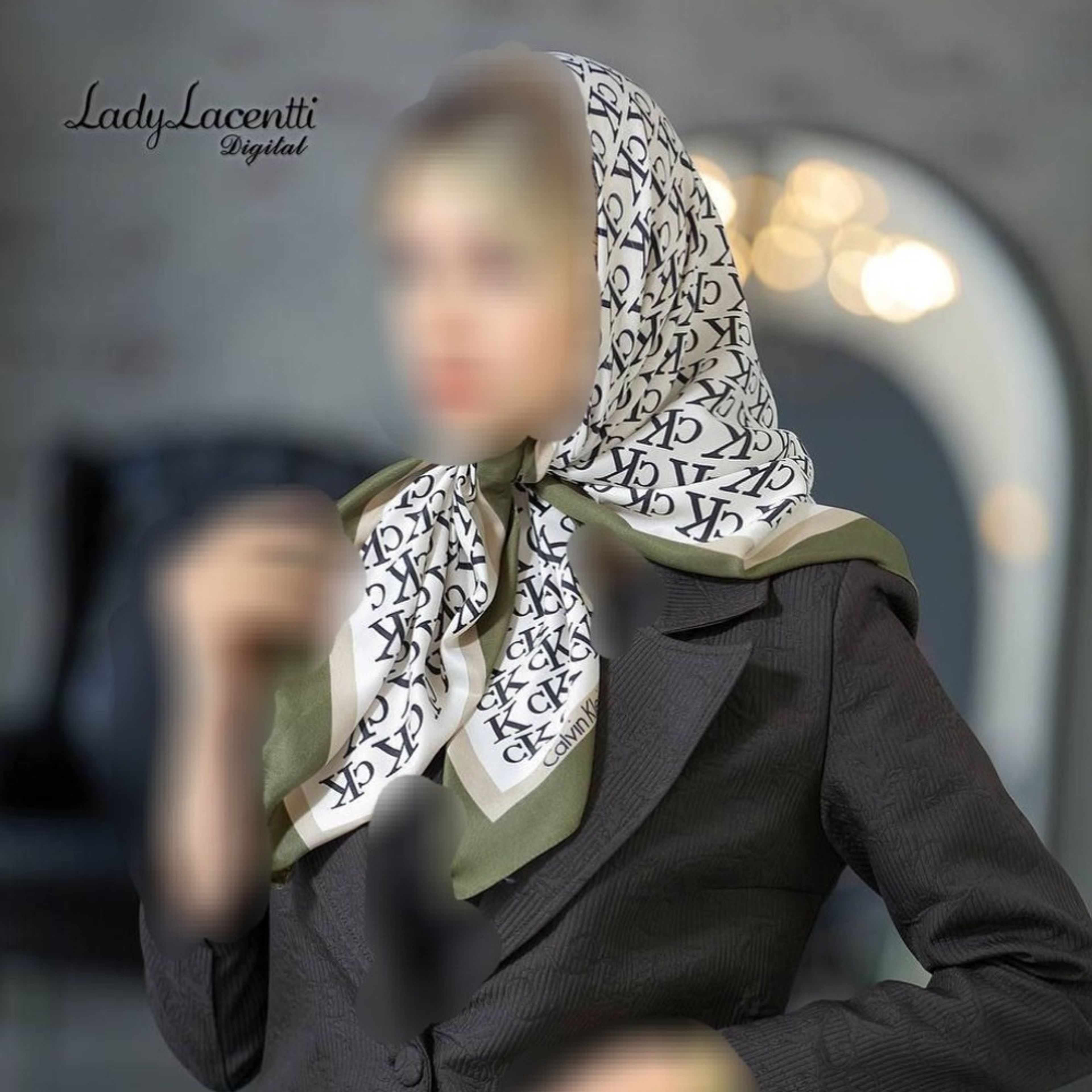 خرید انلاین روسری ابریشم توییل قواره 100 طرح ck ریز ویژه روز مادر