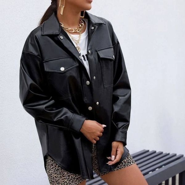 کت چرم دکمه ای