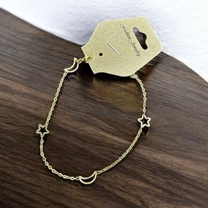 خرید اینترنتی پابند زنانه زنجیری طرح ماه و ستاره کد 3333004