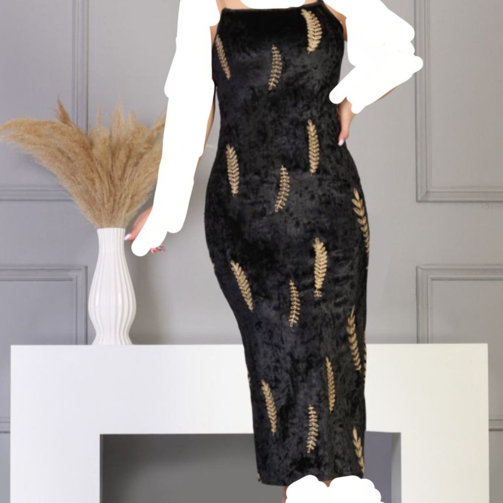 مشخصات پیراهن مخمل ماکسی مجلسی زنانه pr74u