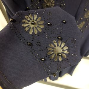 خرید اینترنتی مانتو جلو دکمه سایزبزرگ زنانه mn73u