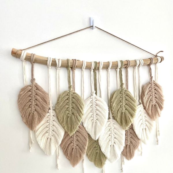 آویز برگ مکرومه دکوری مدل پریماه