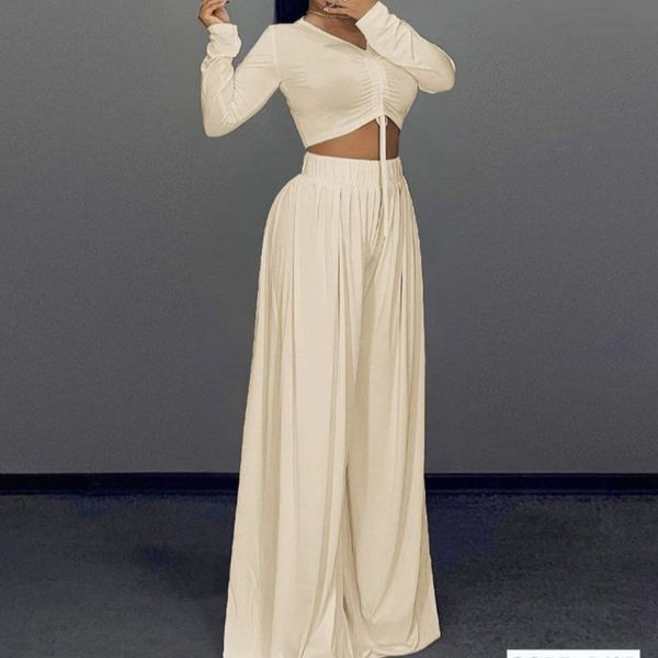 ست کراپ و شلوار پیله دار