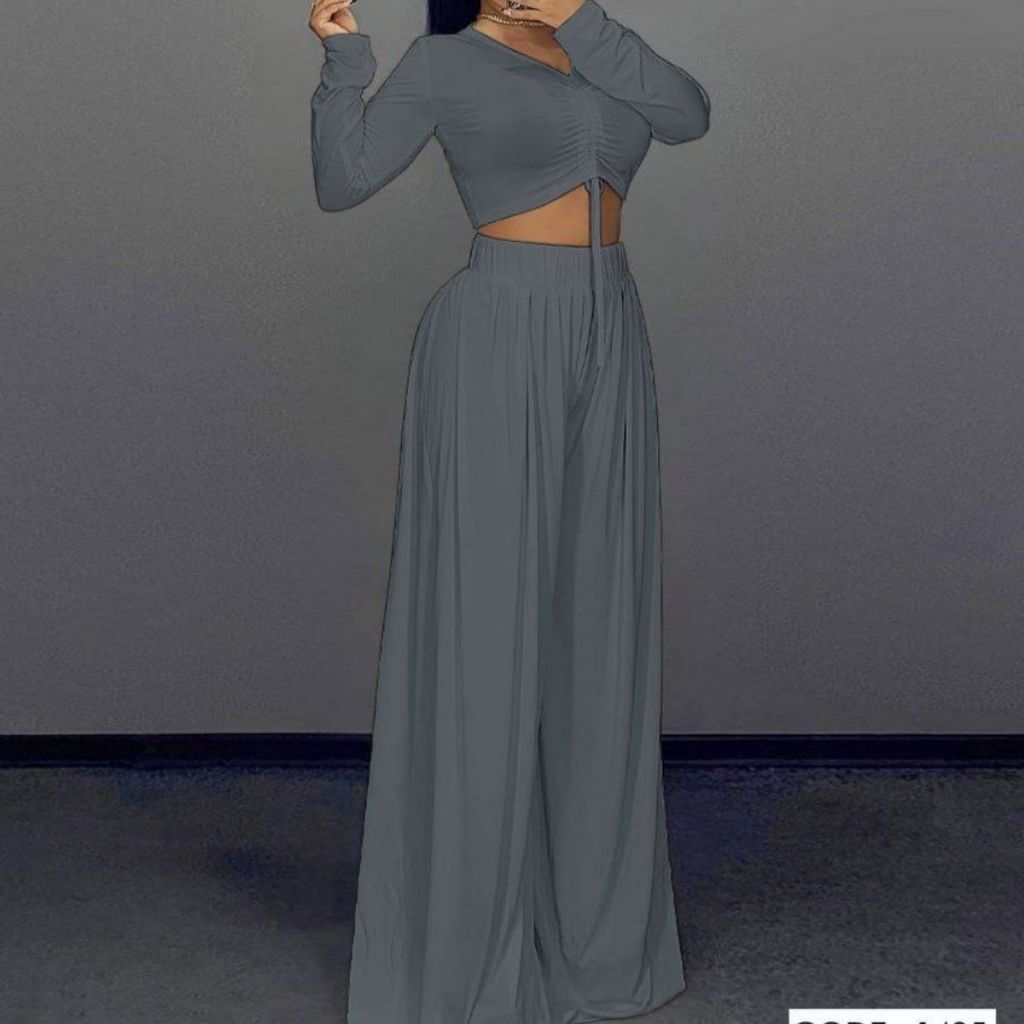 قیمت ارزان ست کراپ و شلوار پیله دار