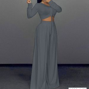 ست کراپ و شلوار پیله دار