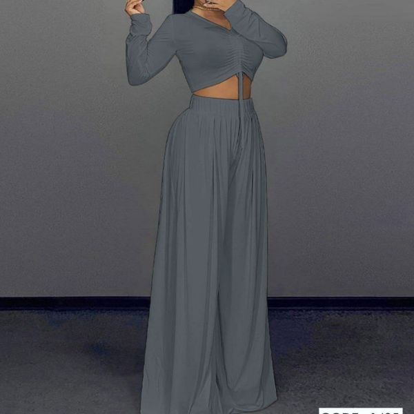 ست کراپ و شلوار پیله دار