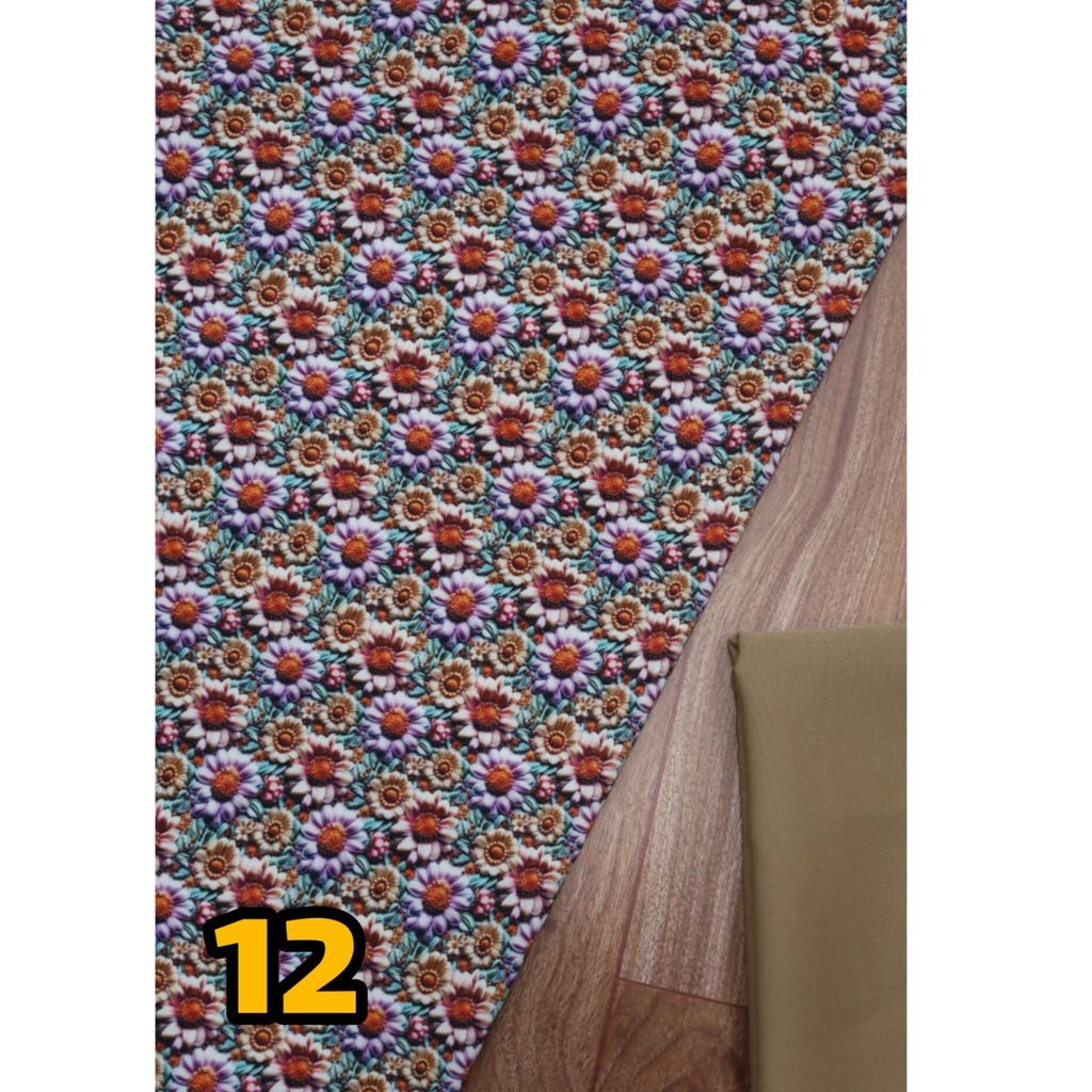 قیمت ارزان پارچه کرپ فلور طرحدار درجه یک