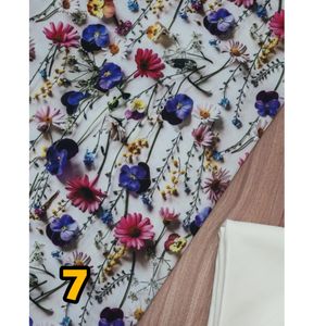 قیمت ارزان پارچه کرپ فلور طرحدار درجه یک