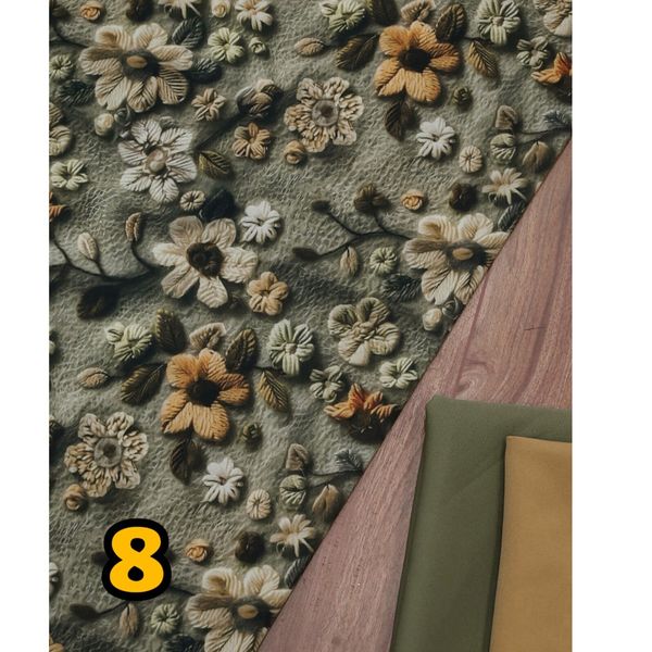 پارچه کرپ فلور طرحدار درجه یک