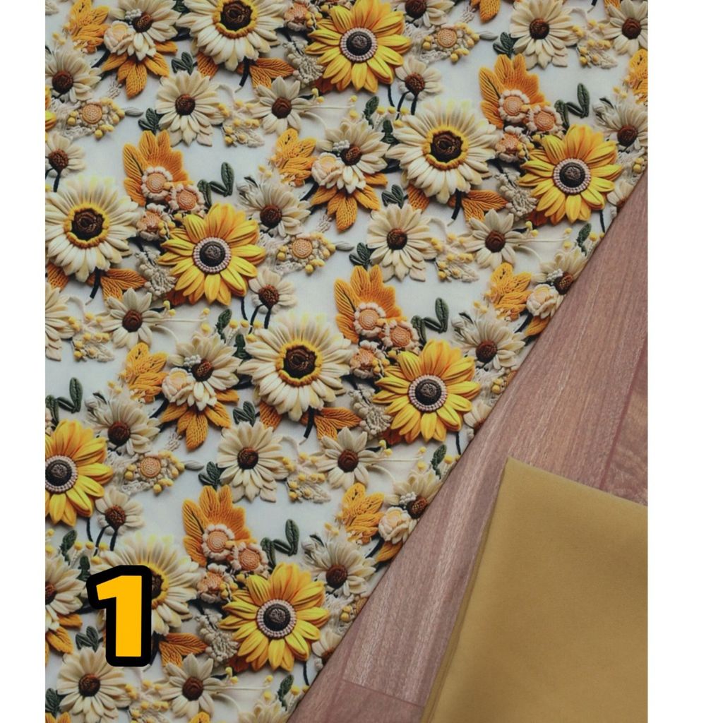 فروش اینترنتی پارچه کرپ فلور طرحدار درجه یک