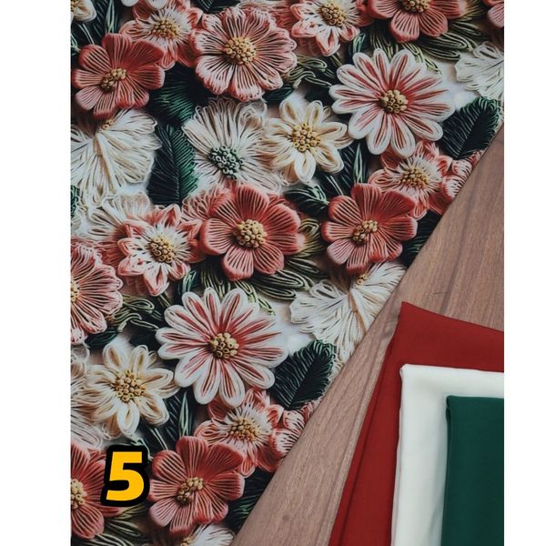 پارچه کرپ فلور طرحدار درجه یک