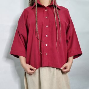 کراپ شومیز زنانه رنگ قرمز