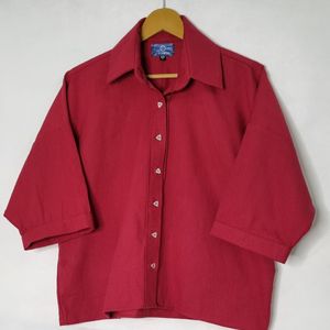 کراپ شومیز زنانه رنگ قرمز