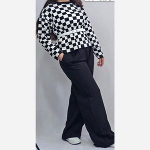 خرید انلاین شومیز بافت زنانه شطرنجی 